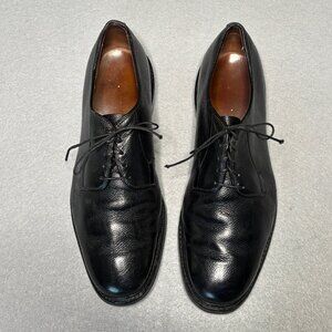 Allen Edmonds Black Leeds Plain Toe Pebbled Leather Men's Size 11 D Dress Shoes